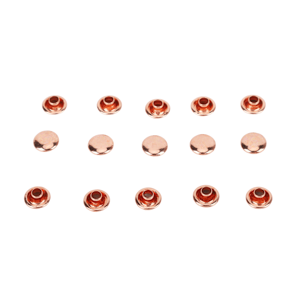 100 set metallnitar rosguld stark glans hög hårdhet metall lädernitar för DIY läderhantverk bälten 7x8mm