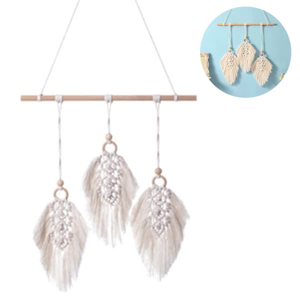 Boho Chic Vægtæppe, Macrame Kunstværk, Tilføjer Et Finurligt Præg Til Dit Opholdsrum