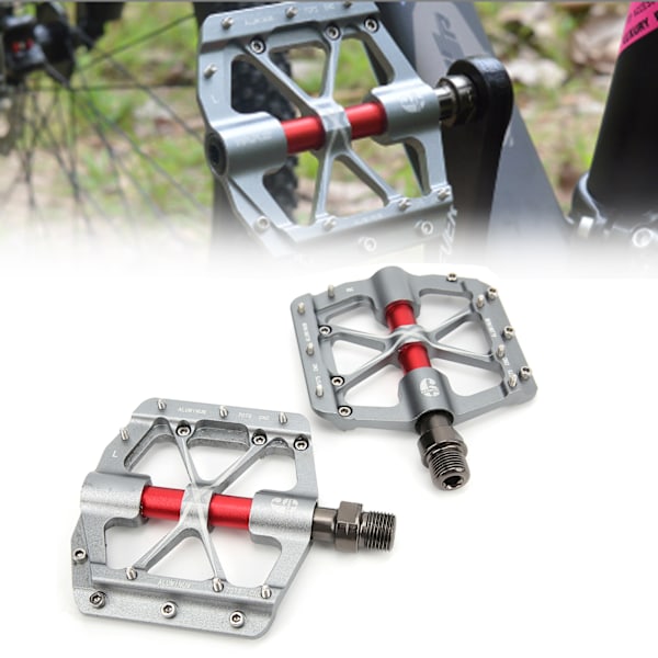 WAKE Mountainbike 3-lagers CNC aluminiumlegering pedaler Hållbara cykeltillbehör Titan