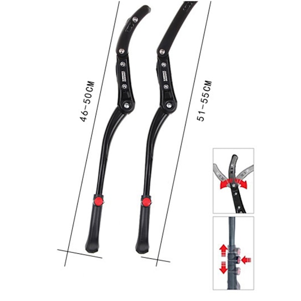 Cykelstöd, Justerbar Längd Halkfri Sula För 24-29 Tums Hjulcyklar, Tillverkat Av Robust Aluminiumlegering Med Breda Plastfötter För Att Förhindra