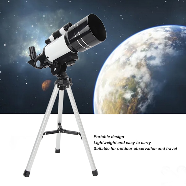 70mm Apertur Astronomiskt Refraktor Teleskop Refraktor Teleskop med Stativfäste Mobiltelefonhållare för Vuxna Barn Nybörjare