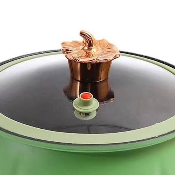 Medicinsk stensoppa gryta stor kapacitet utmärkt tätning kastrull anti skållning silikon lock multifunktionell gryta grön 24cm/9.4in