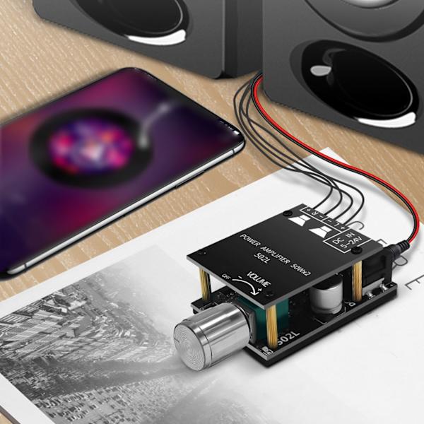 Stereo Subwoofer Ljudförstärkare, 2x50W Bluetooth 4.0 Modul med Kortslutningsskydd, Överhettningsskydd och Högkvalitativt Ljud för Förbättrad Upplevelse