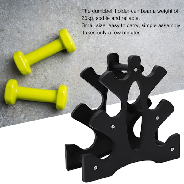 Ergonomisk Design Hantelställ i Plast 3 Våningar, Bred Användning För Hemmakontor Gym, Kompakt Storlek Orubblig Stabilitet, Snabb Montering
