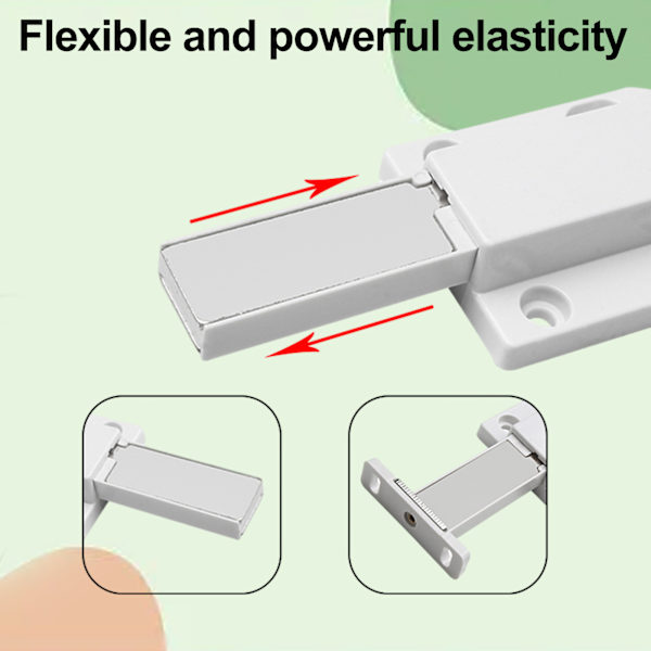 Kraftfull tryck för att öppna magnet, 2-pack kraftig skåpdörröppnare Tip On, tryckdörröppnare magnetknapplås för dörrar Beslag Möbler