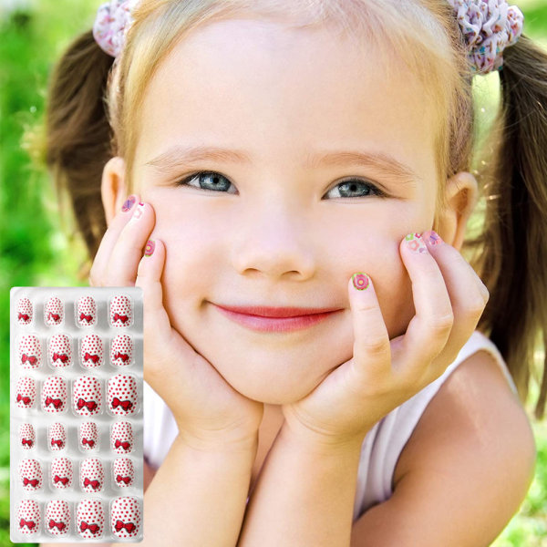 5st Barnpressnaglar Fake Nails Konstgjorda Nageltips Tjejer