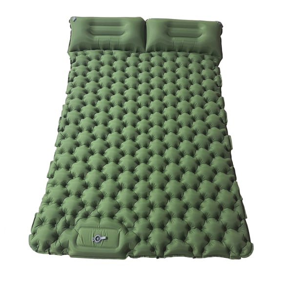 Dubbel liggmatta Camping sovmatta för 2 personer Ultralätt utomhus liggmatta med fottryckspump, extra tjock uppblåsbar slitstark