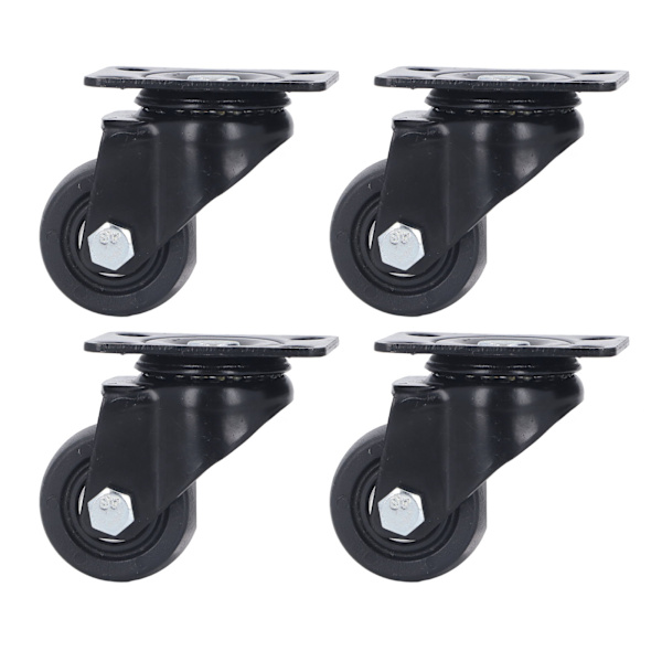 4 st Swivelhjul 2 tum Nylonhjul Dubbla Lager 300 kg Kapacitet Set Kit för Vagn Trolley