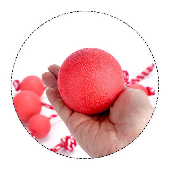 Hundleksak Boll med Rep Interaktiv Bitresistent Säker Hundgummiboll med Rep för Utomhusträning 6,5cm / 2,6in