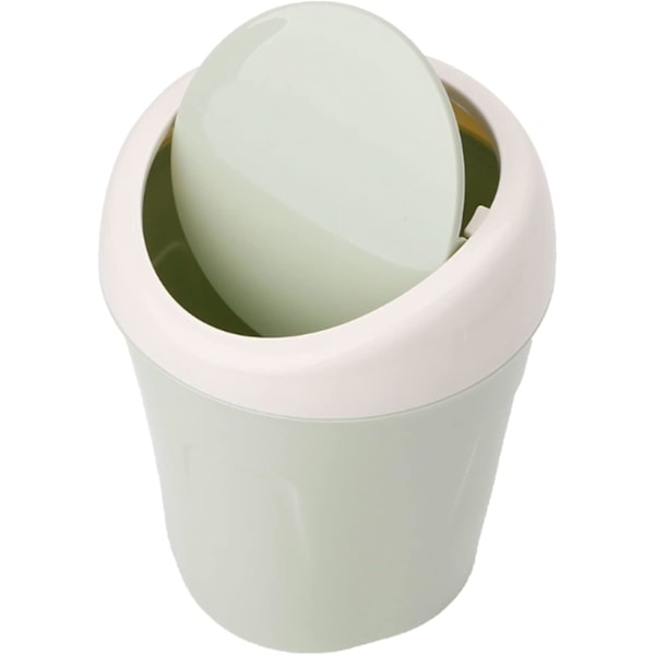 Elegant Mini Papperskorg för Skrivbord, Miljövänlig Plast Svinglock Soptunna för Kontor, Badrum och Sovrum (Färg C)