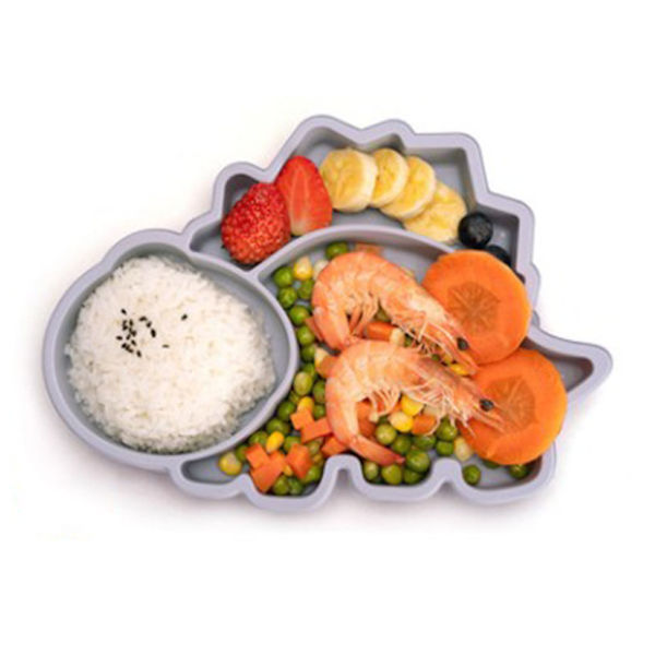 Baby tallrik skål mini silikon för baby småbarn och barn bärbar tallrik baby halkfri baby tallrik placemat tvättbar för diskmaskin, mikrovågsugn