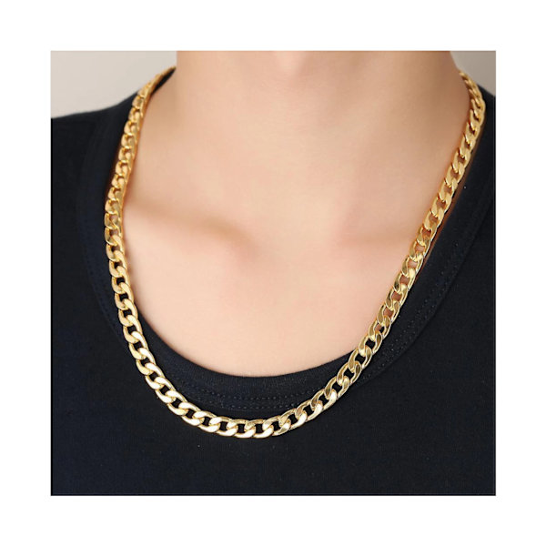 Halsband för män Mode Halsband för män Kedjor för män 18k Guld Smycken 22 tum (56 cm) 1 st-guld