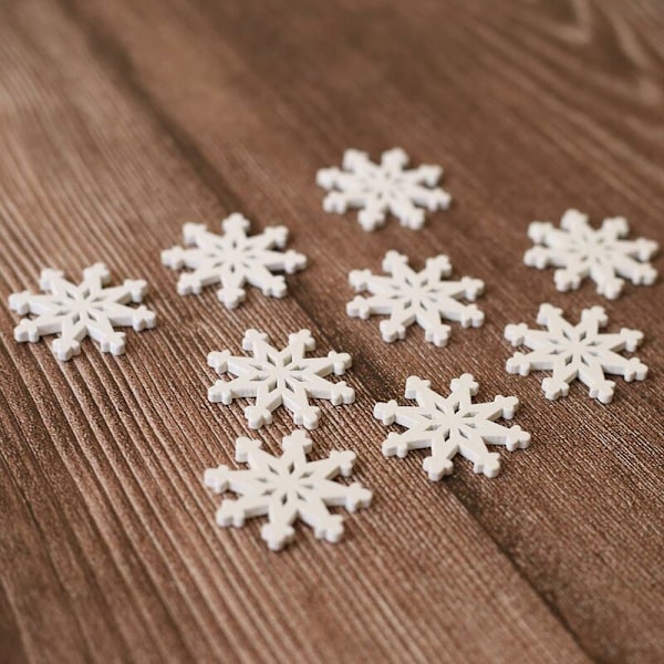 Miniatyr julgransprydnad i trä, ca 100 st julgransprydnad, mini snöflingor, tomte, träskivor, spridda dekorationer, gör-det-själv-hantverk,