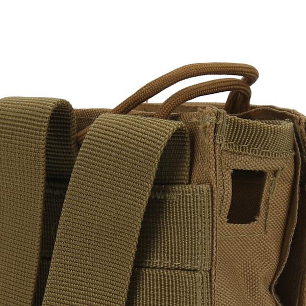 Molle Radioficka Mini Radiohållare Väska Vattentät Walkie Talkie Holster med Sidofickor Tan