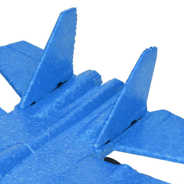 RC Glider Plane Vattentät Droppresistent Dubbel Motor Fjärrkontroll Flygplan Fighter med LED Färgglada Ljusstänger Blå 1 Batteri med 2 Reserv