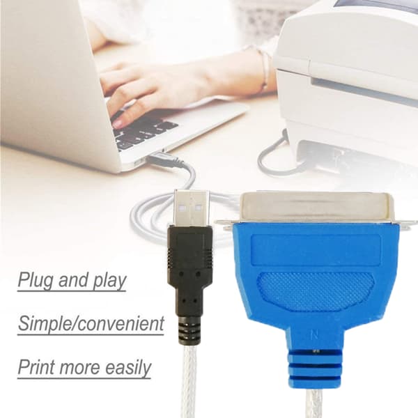 Problemfri utskriftsupplevelse, USB till DB25-adapterkabel med kretsskydd för säker och pålitlig dataöverföring, stöder dubbelriktad parallell