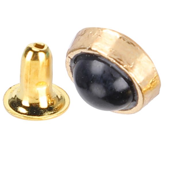 100 set färgade kristallnitar 8MM DIY zinklegeringsdekorationsspikar för bagage kläder skorSvart