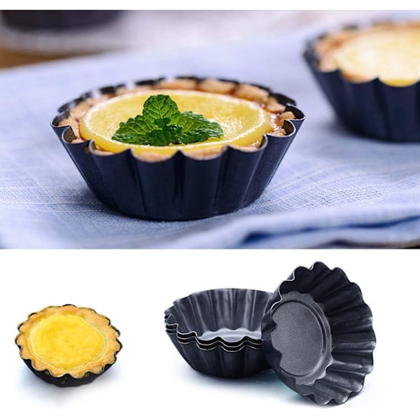Quicheformar för miniatyrdesserter, non-stick-yta garanterar enkel rengöring, kraftigt kolstål stödjer hög temperaturbeständighet