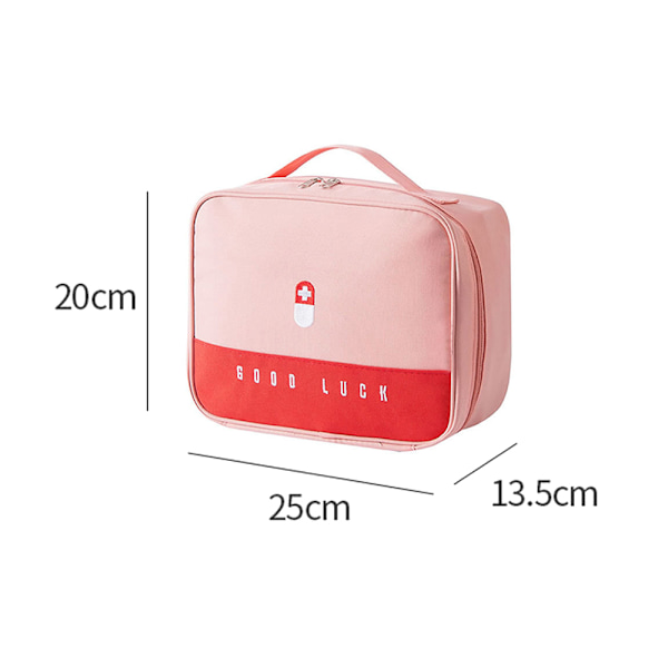 2PCS Medicinförvaringsväska, Campingväskor, Medicinväska Resor, Liten Resväska Vattentät Toalettväska för Hem Bil Camping Jakt Resor (Rosa)