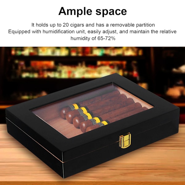 Cigar Humidor Box Transparent Window Cigar Humidor Mini Portable Cigar Box with Mechanical Hygrometer