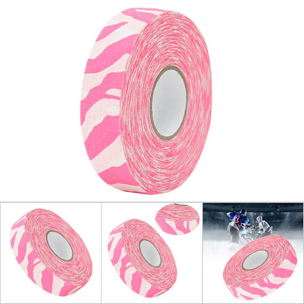 2,5 cm x 25 m Hockey skyddstejp Sport Badminton stolpe dynor Hockeyklubba tejper Rosa Zebra