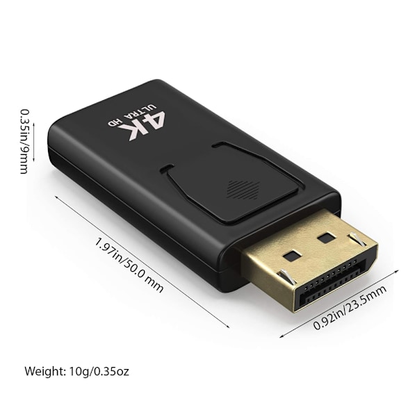 DisplayPort till HDMI-adapter, omedelbar dataströmning för PC och grafikkort