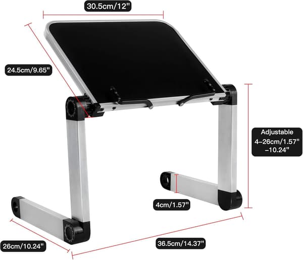 Justerbart bokstöd med hopfällbar design, stöder tunga böcker och bärbara datorer, ergonomisk design för bekväma lässessioner, multifunktionell användning för