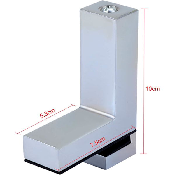 Funktionell Stilren Design Glashylla Fäste Väggmontering, Kraftig Metall Justerbart Glasstöd För 5-30mm Tjock Hylla, 4 ST