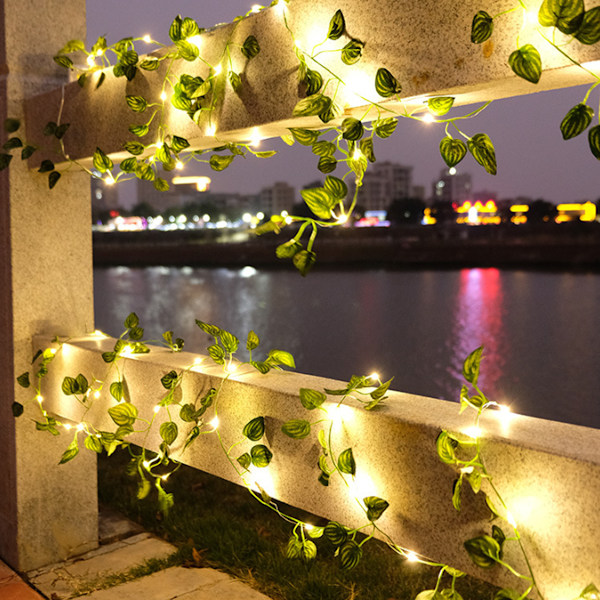 Gardiner med LED-ljusslingor, Kaskadformade Rankor Ljus Utomhus Patio Dekorativa Rattanlampor