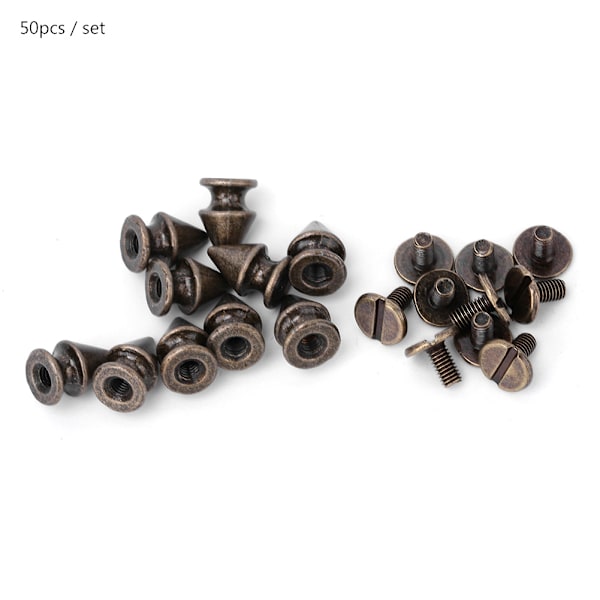 50 st 8*12 mm Fashion Metal Bullet Rivet Spikes & Cone Studs för Läder DIY Tillbehör (Brons)