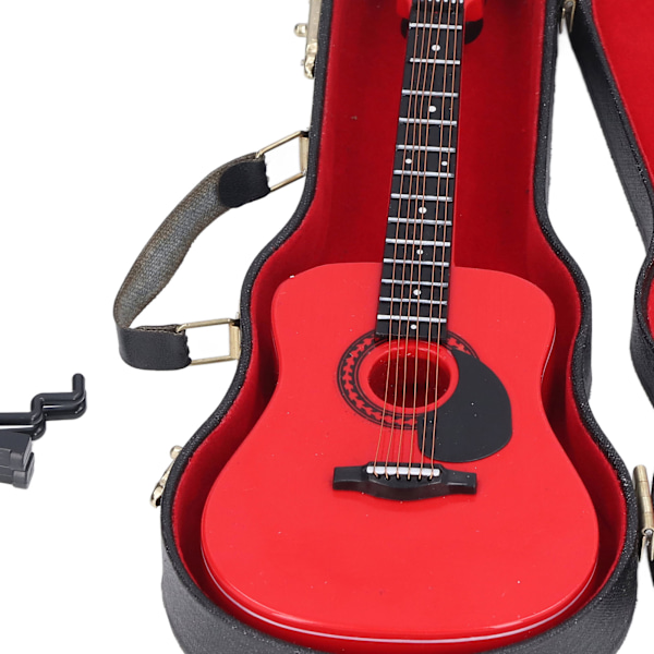 Gitarrmodell utsökt exteriör fina detaljer bärbar basved miniatyrgitarr med förvaringslåda för heminredning