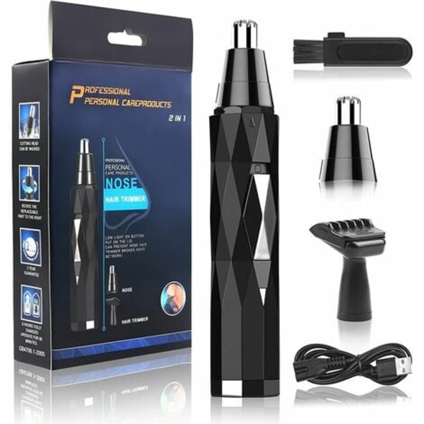 Tondeuse Nez Oreilles, 3 och 1 USB Rechargeable Rasoir Electrique, Tondeuse à sourcils indoloreet professionalnelle pour les hommes et les