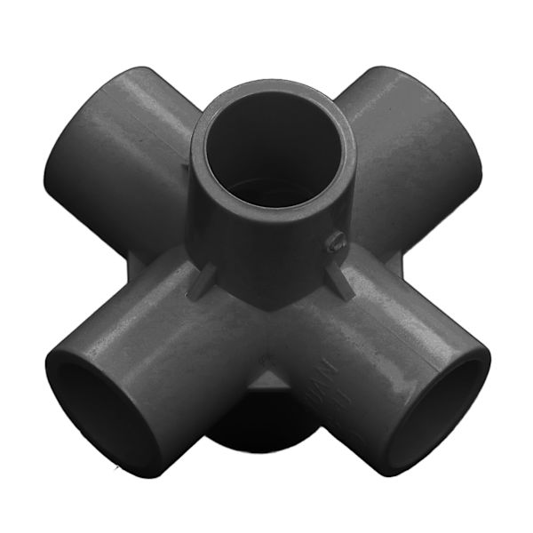 10 st 6-vägs rörkopplingar PVC-plast rörhörnkoppling 20 mm innerdiameter svart