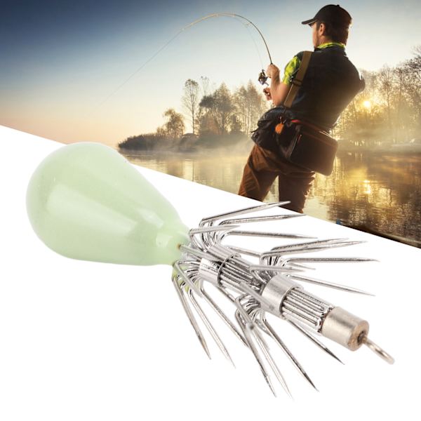 Glow in the Dark Fiske Krokar Luminous Bläckfisk Jig Krokar Fiske Bete Tackle för Saltvatten 22g