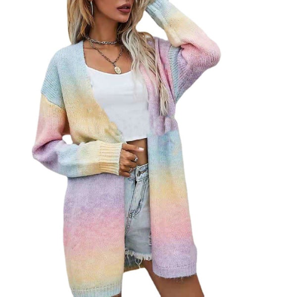 Beach cardigan dam sommar boho cardigan dam lång övergångsjacka dam lös sommarjacka dam lätt stickad casual med