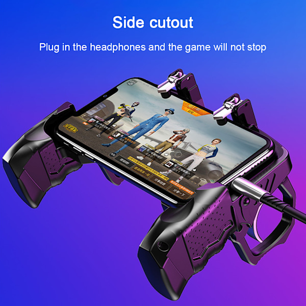 Mobilspelkontroll Trigger Fire-knappar Känslig joystick, Gamepad för 4,7-6,5 tum iPhone & Android-telefon