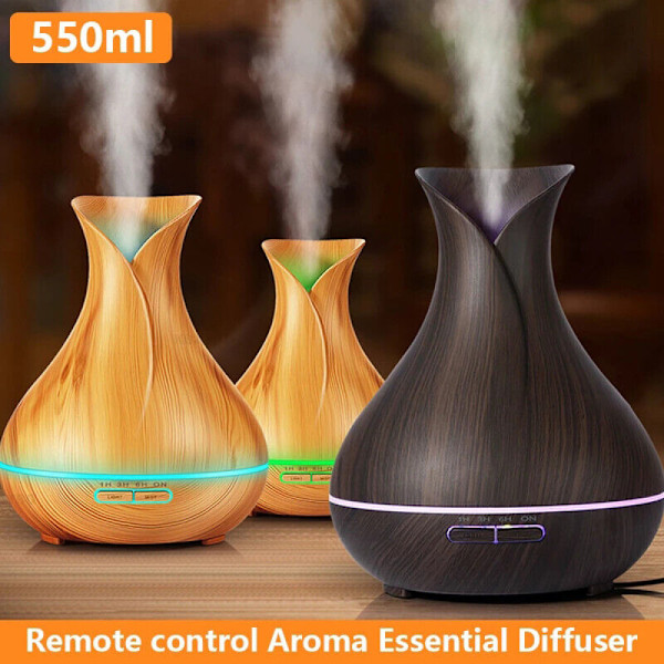 Aromaterapidiffusorer, Träkornsdesign För Heminredning, Automatisk Avstängning Säkerställer Säkerhet, Stämningsfulla LED-lampor Ger En Touch Av Elegans