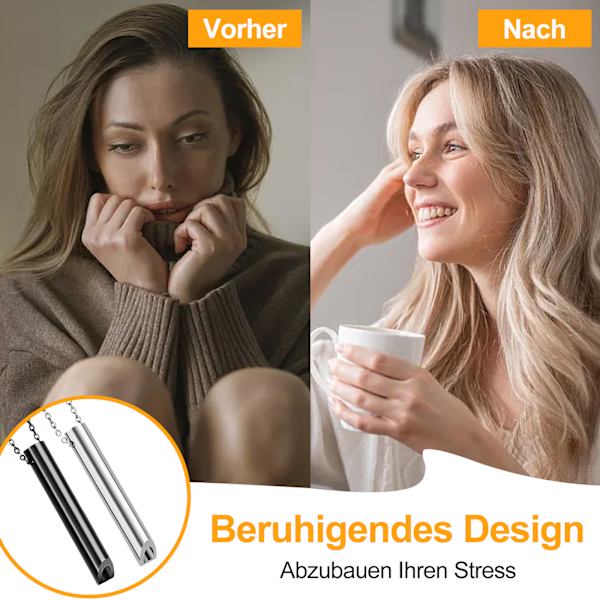 2-pack Ångestlindrande Kedja, Halsband Mot Ångest Medveten Andningshalsband, Meditationsandningshalsband Stresslindrande Andningskedja,