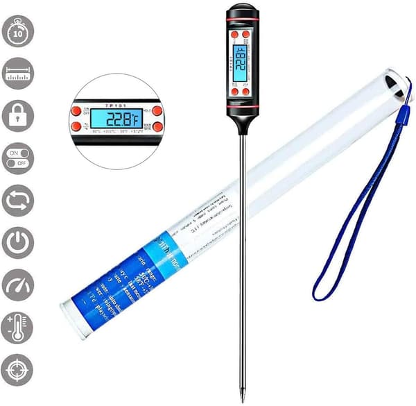 Køkkentermometer, Digitalt Display, Ideel Til Kød, Væsker Og Mere