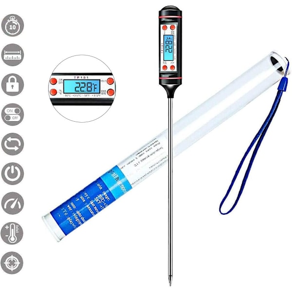 Kökstermometer, Digital Display, Idealisk För Kött, Vätskor Och Mer