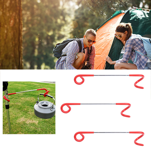 Utrustning för utomhusbruk, Campingkrok för Tältlampa och Fågelmatare, Multifunktionell Ljuskrok med Halkfria Ändar, Stark Hängare för Resor, Vandring,