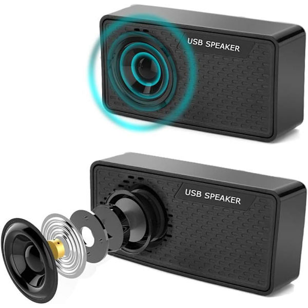 Bärbar USB Mini-högtalare med hög volym stereo, USB-driven