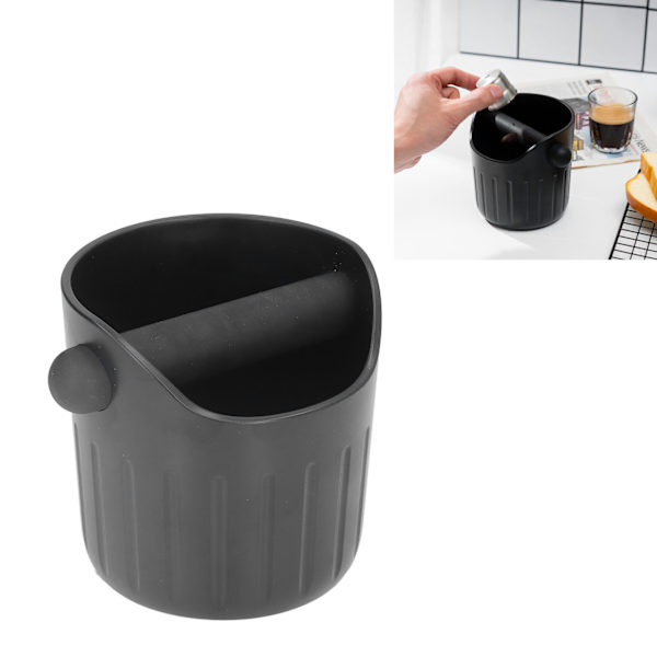 Kaffebehållare Bärbar ABS Kaffeekopp med halkfri gummimatta för hemkafébar