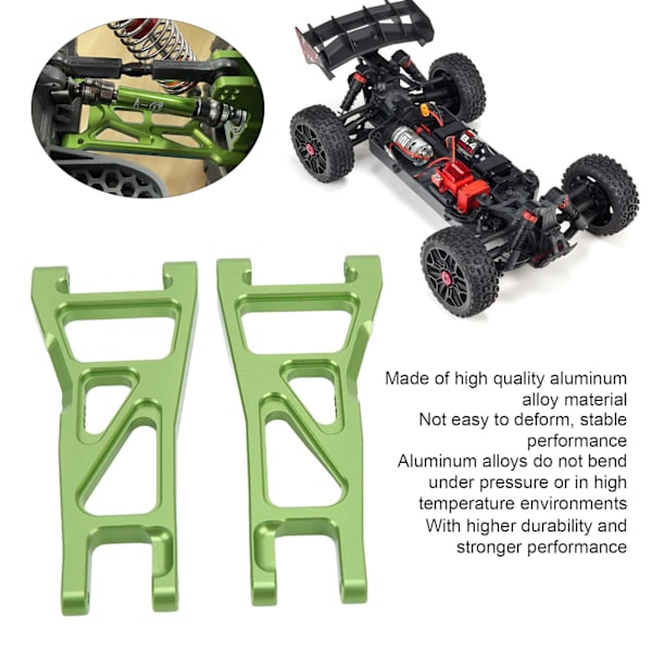1 par aluminiumlegering främre nedre upphängningsarmar svängarmar för ARRMA Typhon 1/10 RC bil uppgraderingsdelar Grön