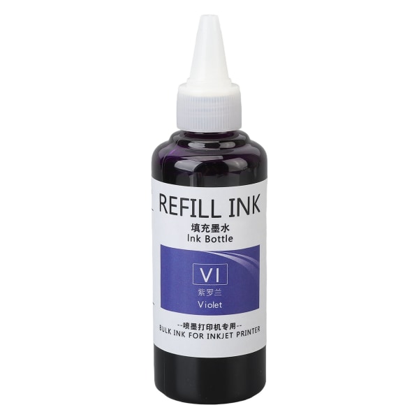 Stämpelfärg refill 100 ml, hög vidhäftning, snabb torkning, färgbeständig, allmänt använd äggstämpelfärg för företag, skola, familj, lila
