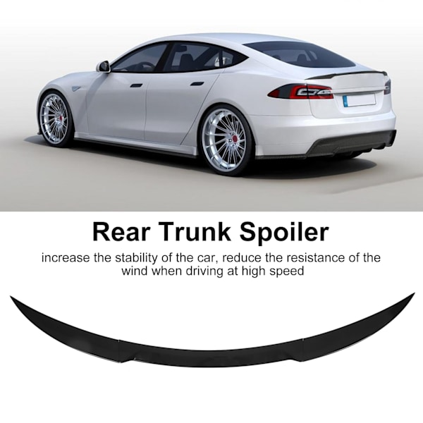 Bakre bagagespoiler blank svart bagagelucksspoiler bakluckeläpp gjutning trim ersättning för Tesla Model 3 2017 till 2023 B-typ