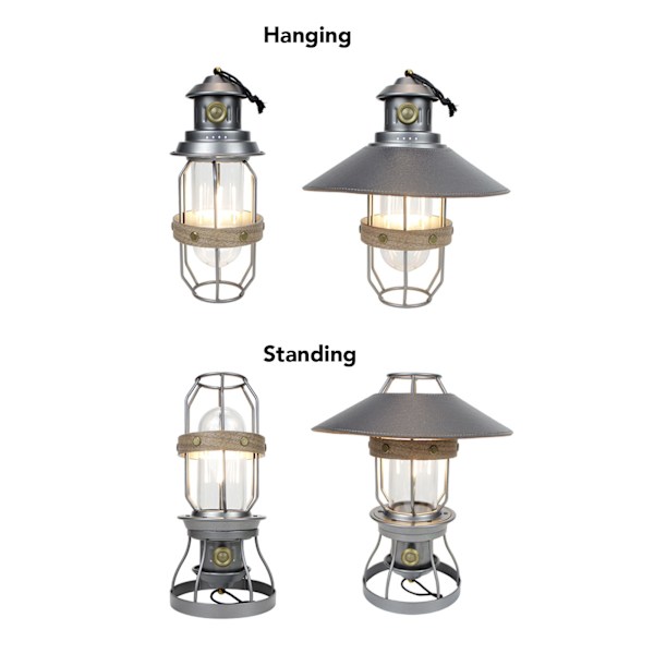 Utomhus Camping Lykta Bärbar Lång Uthållighet Tält Hängande Lykta Campinglampa Vit