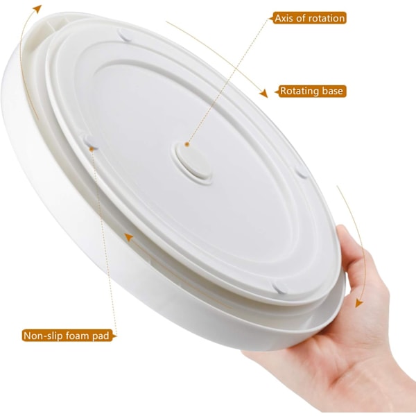 Halkfri Lazy Susan Snurrbricka för Kök, Enkel 360° Rotationsorganisatör för Kryddor, Smaktillsatser, Skafferi, Badrum, Kylskåp, Bänkskiva