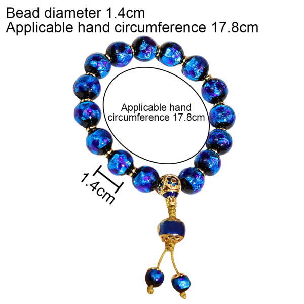 Handgjorda Blå Glass Armband Beads Stretchy Armband för