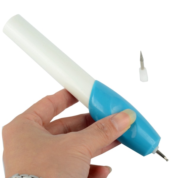 Elektrisk Graverings Penna, Mikro Graverings Penna Lämplig för Att Gravera på Ytan av Glas, Metall, Plast, Trä (Batteridriven)